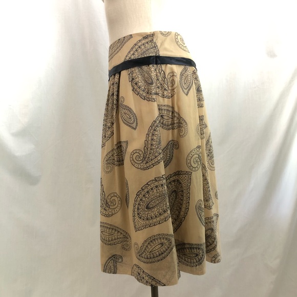 Pendleton Skirt Silk Blend size 12 Paisley Print Tan Black - Picture 4 of 9
